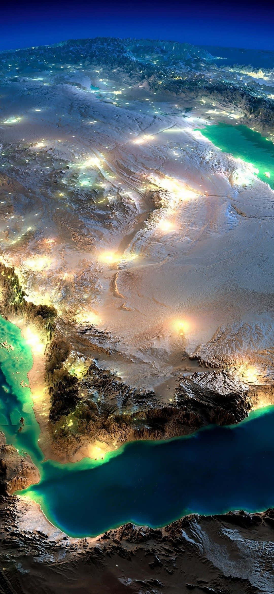 1080x2340 4K 地球夜景航拍摄影 壁纸