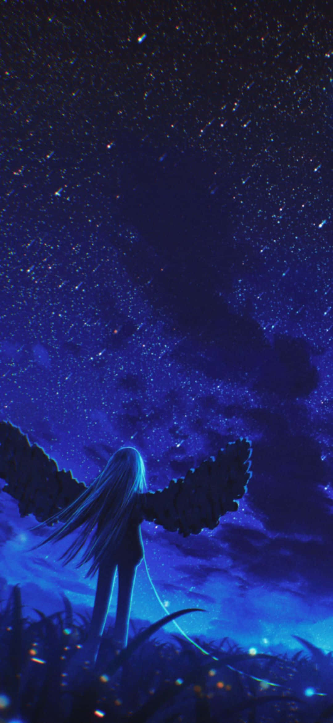 1080x2340 4K黑暗天使夜空 壁纸