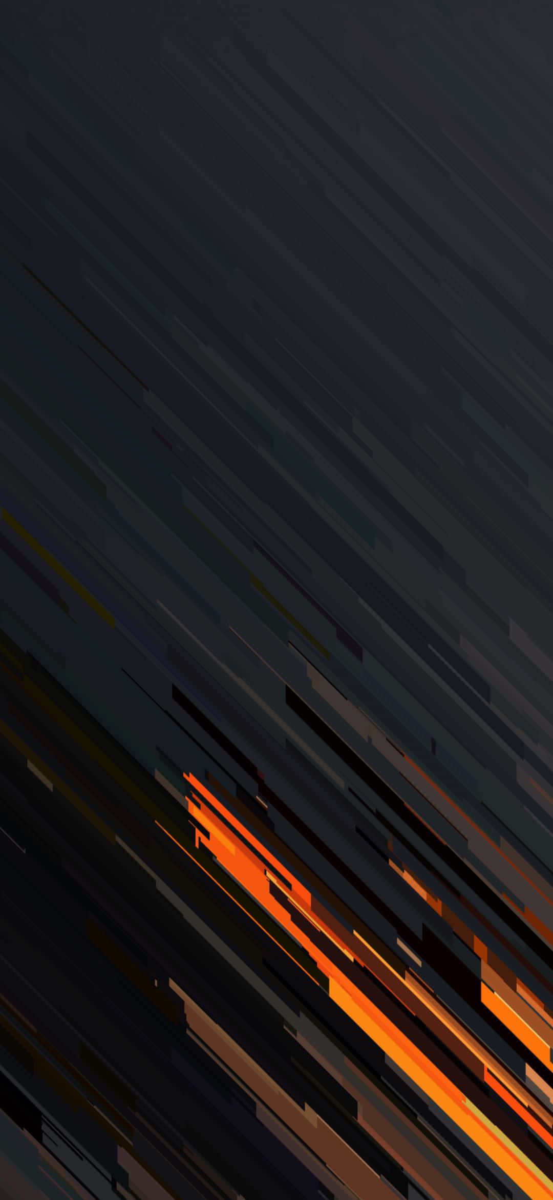 1080x2340 4K 抽象黑橙条纹 壁纸