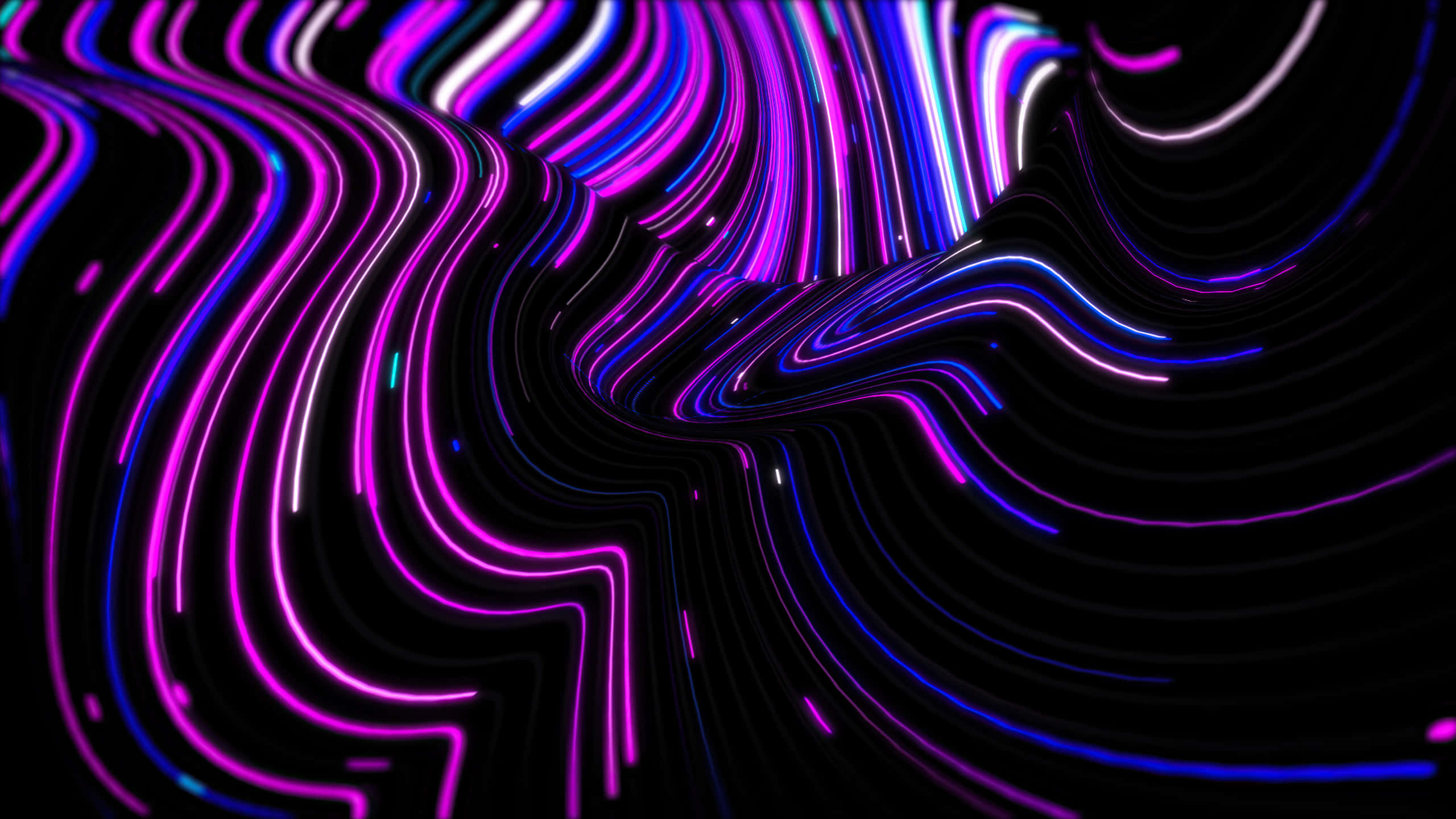 霓虹紫色抽象线条 1440p AMOLED 背景 壁纸
