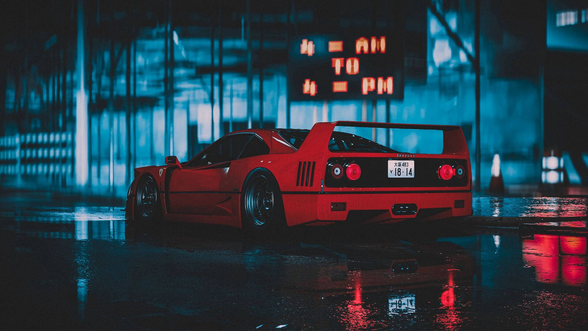 1920x1080 法拉利F40后视图 壁纸