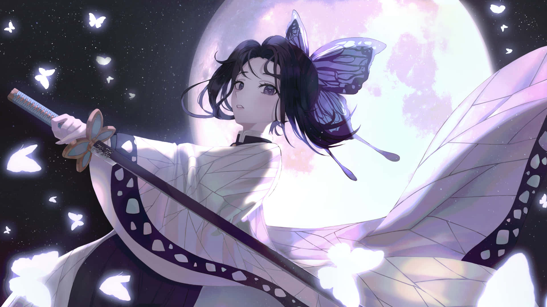 1920x1080 动漫 蝴蝶忍 黑紫 壁纸