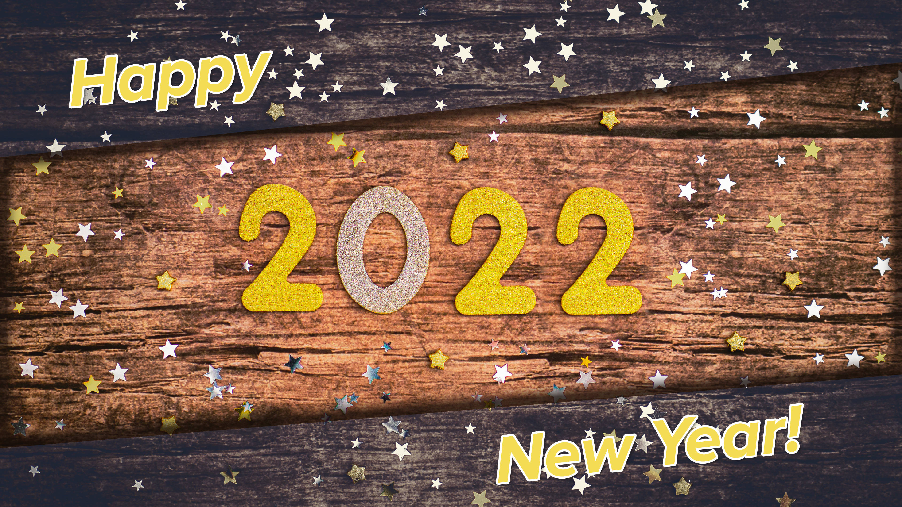 “以希望与幸福迎接2022新年” 壁纸
