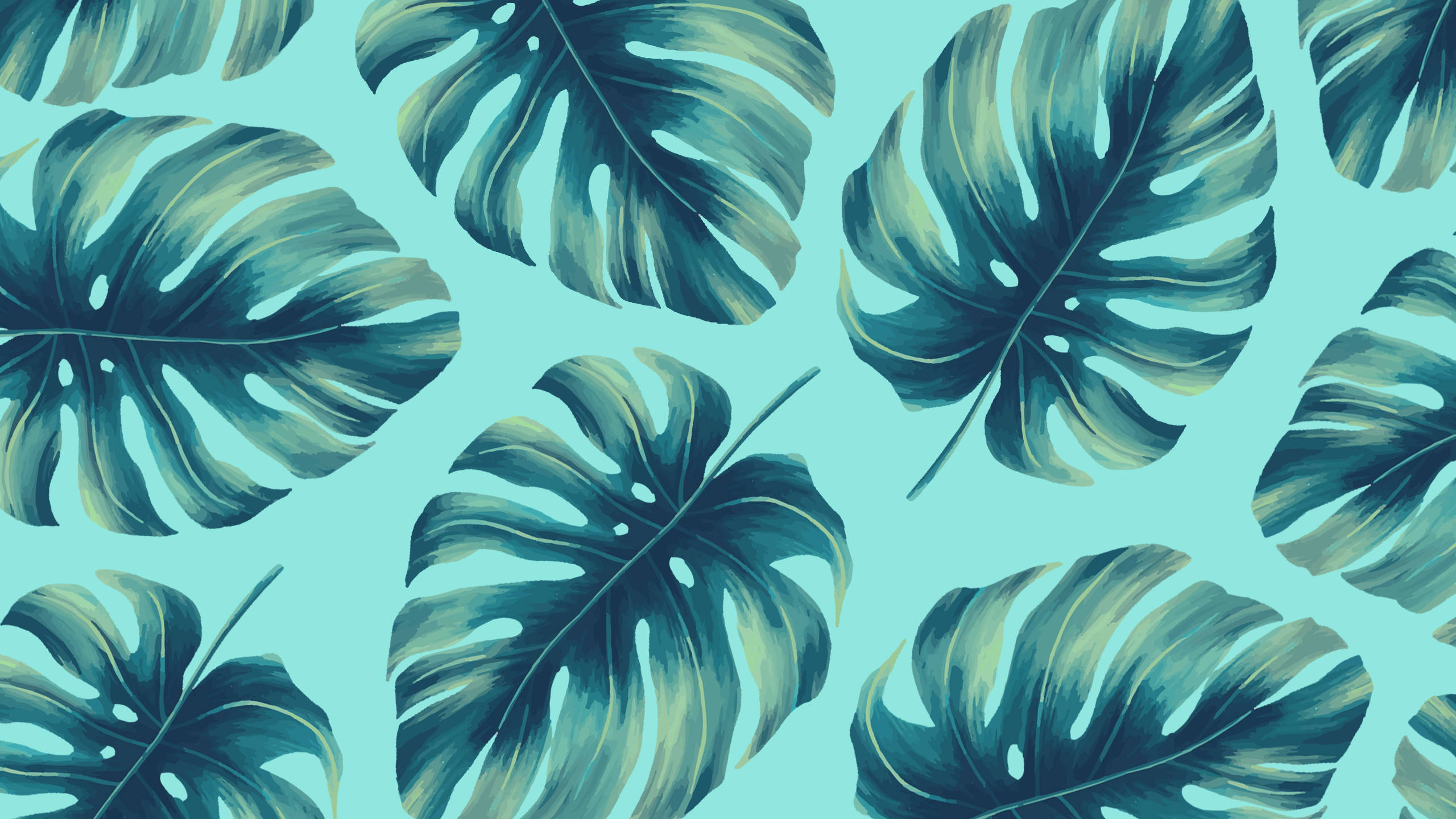 2560x1440夏日植物绿叶 壁纸