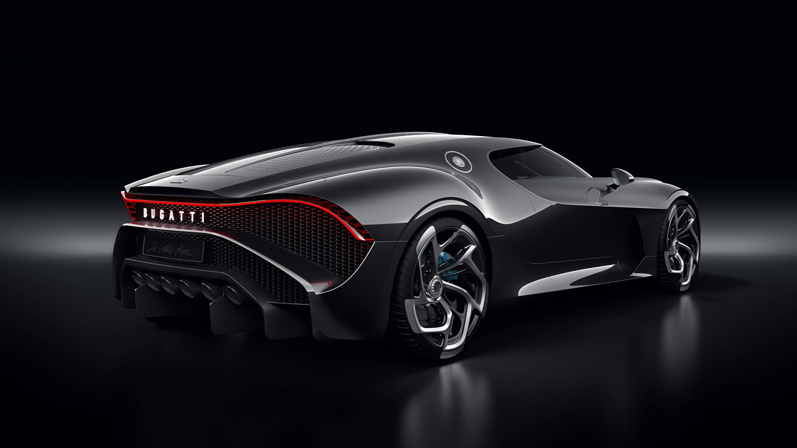2560x1440 黑色布加迪La Voiture Noire汽车 壁纸