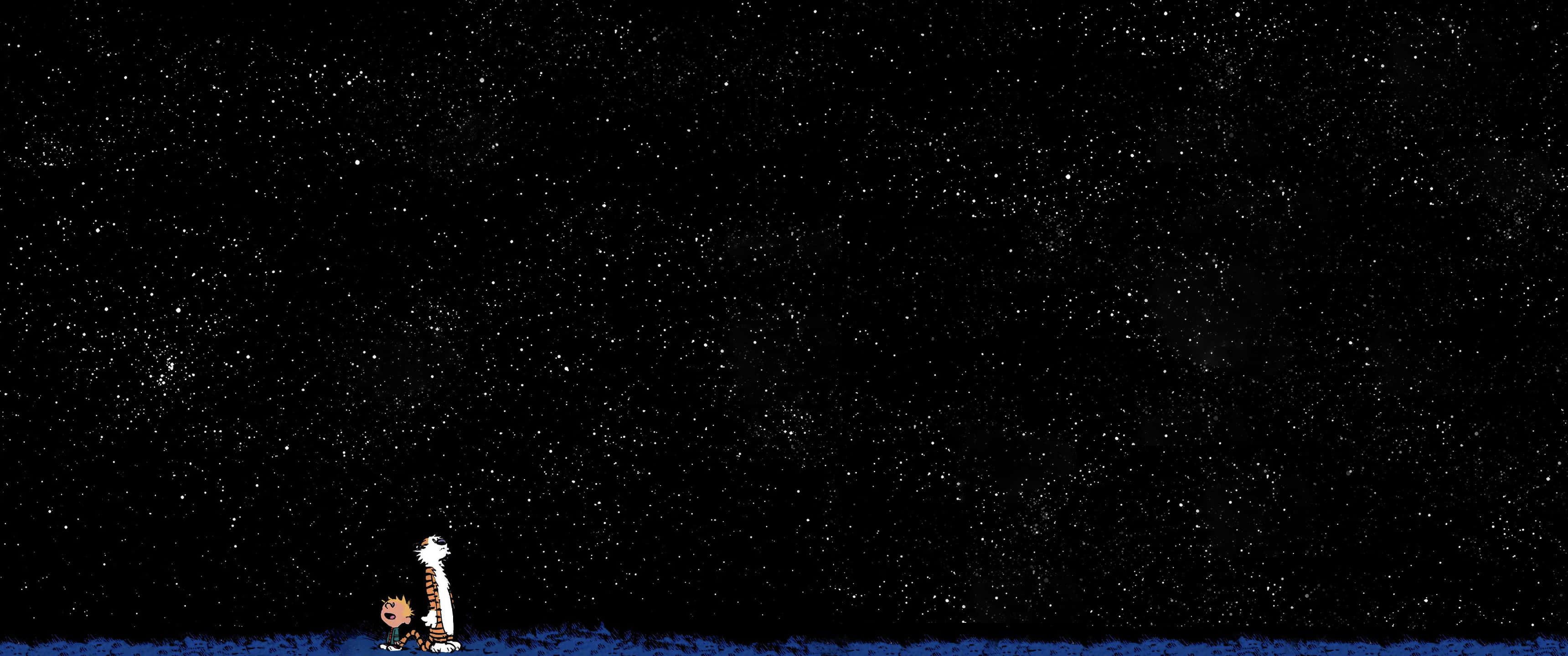 3440x1440 太空中的卡尔文与霍布斯 壁纸