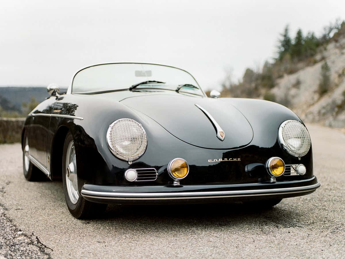 保时捷356 Speedster - 经典黑色跑车 壁纸
