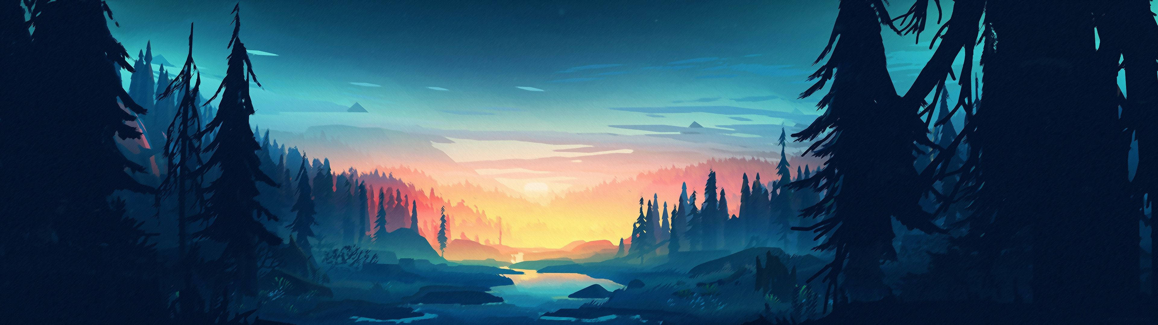3840x1080高清双屏自然艺术壁纸 壁纸