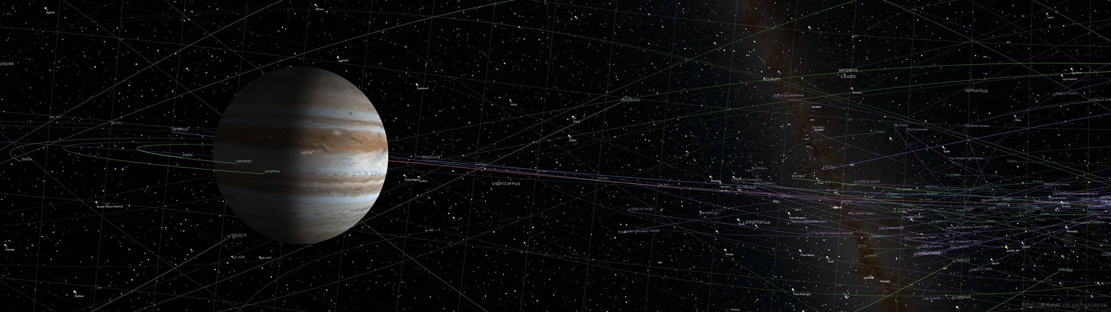 3840x1080高清双屏木星 壁纸