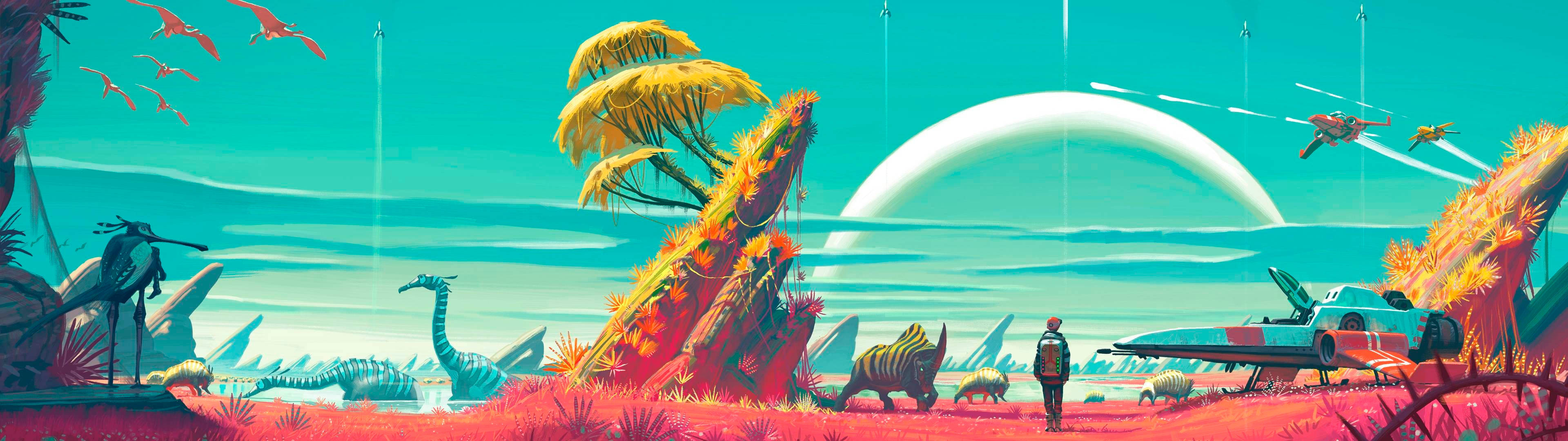 3840x1080高清双屏恐龙壁纸 壁纸