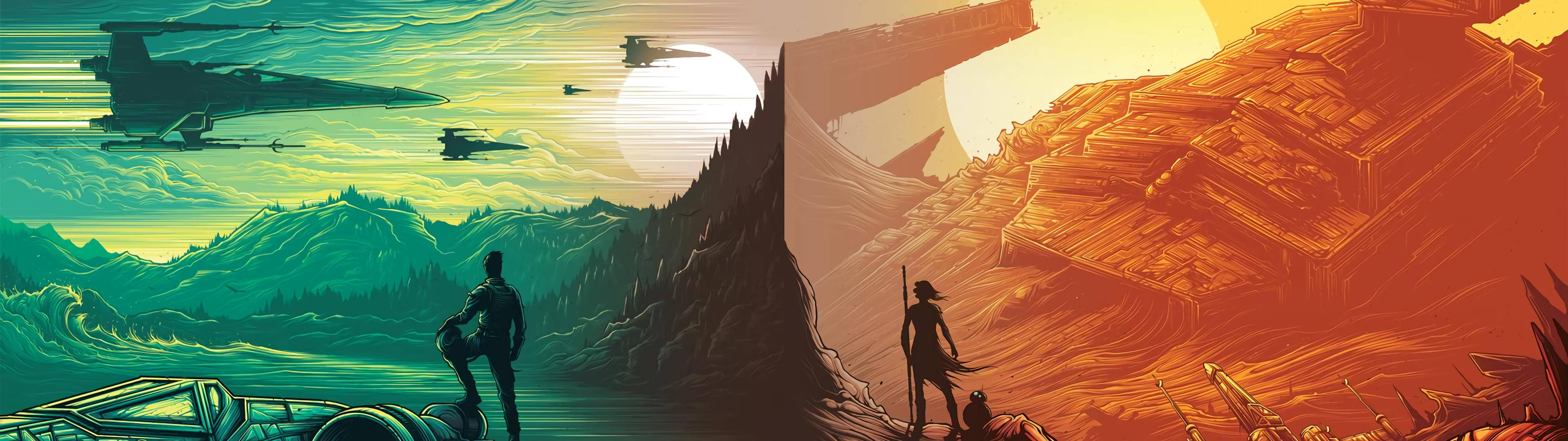 3840x1080高清双屏星球大战艺术壁纸