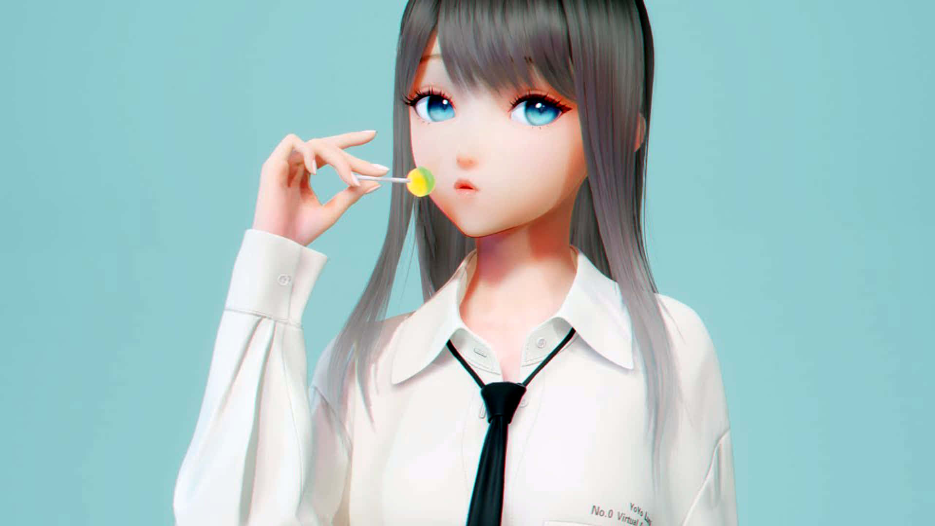 3D动漫女学生 壁纸