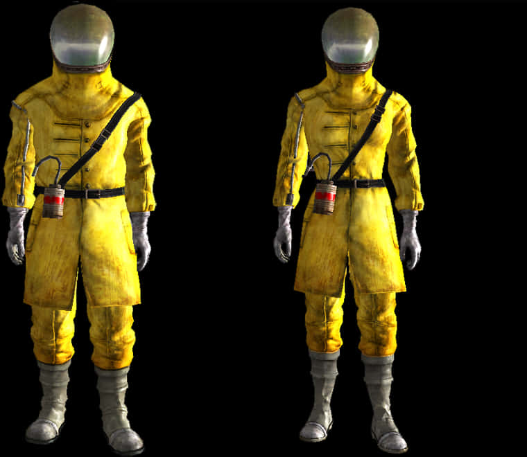 黄色防化服3D模型 壁纸
