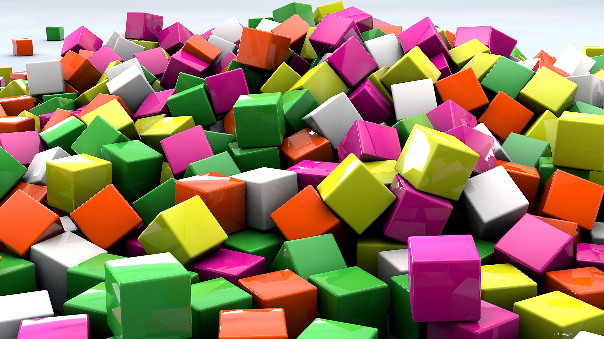 色彩鲜艳的3D立方体 壁纸