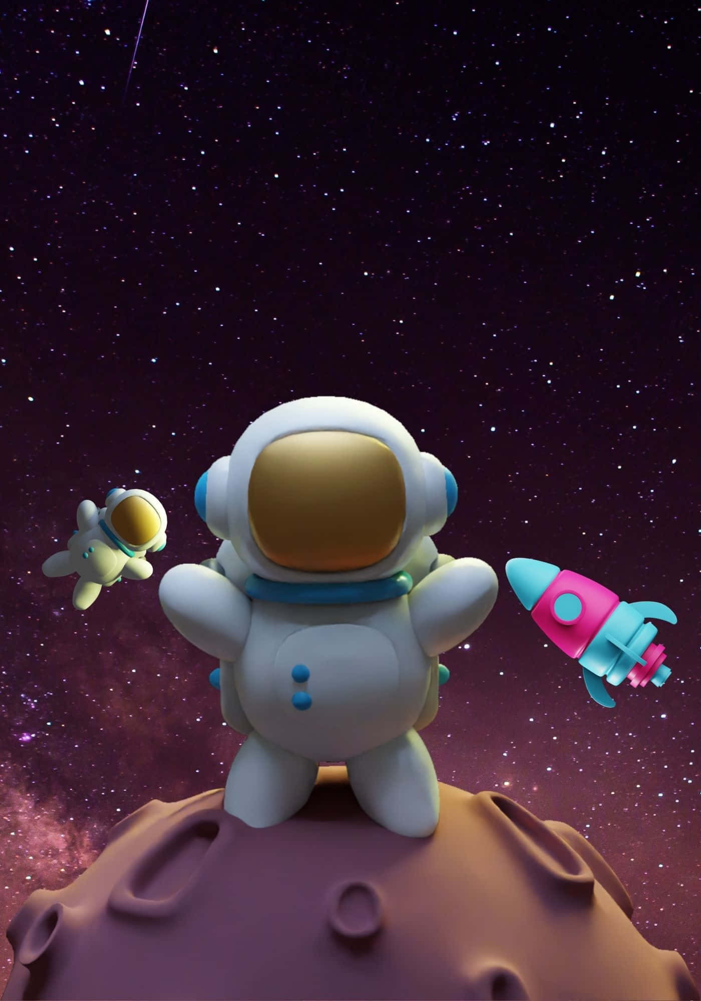 炫酷3D太空宇航员背景 壁纸