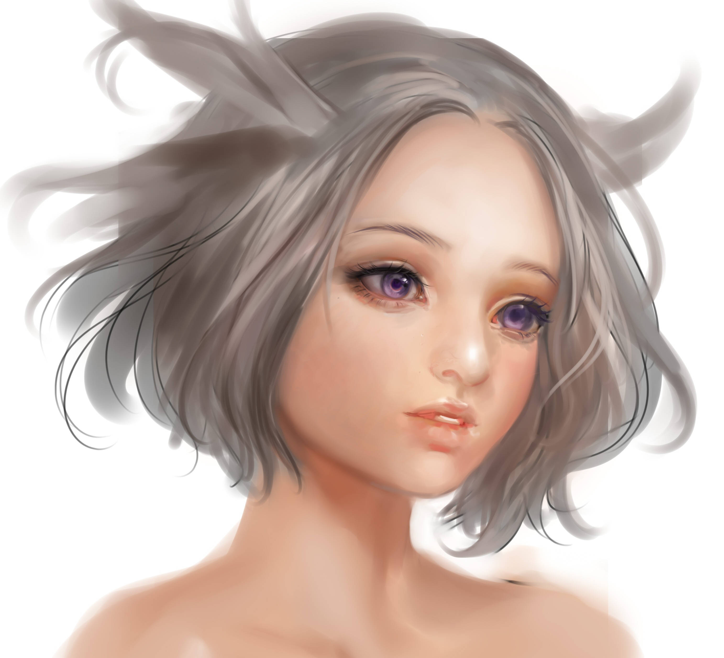 用这幅3D动漫女孩数字艺术探索无尽想象 壁纸