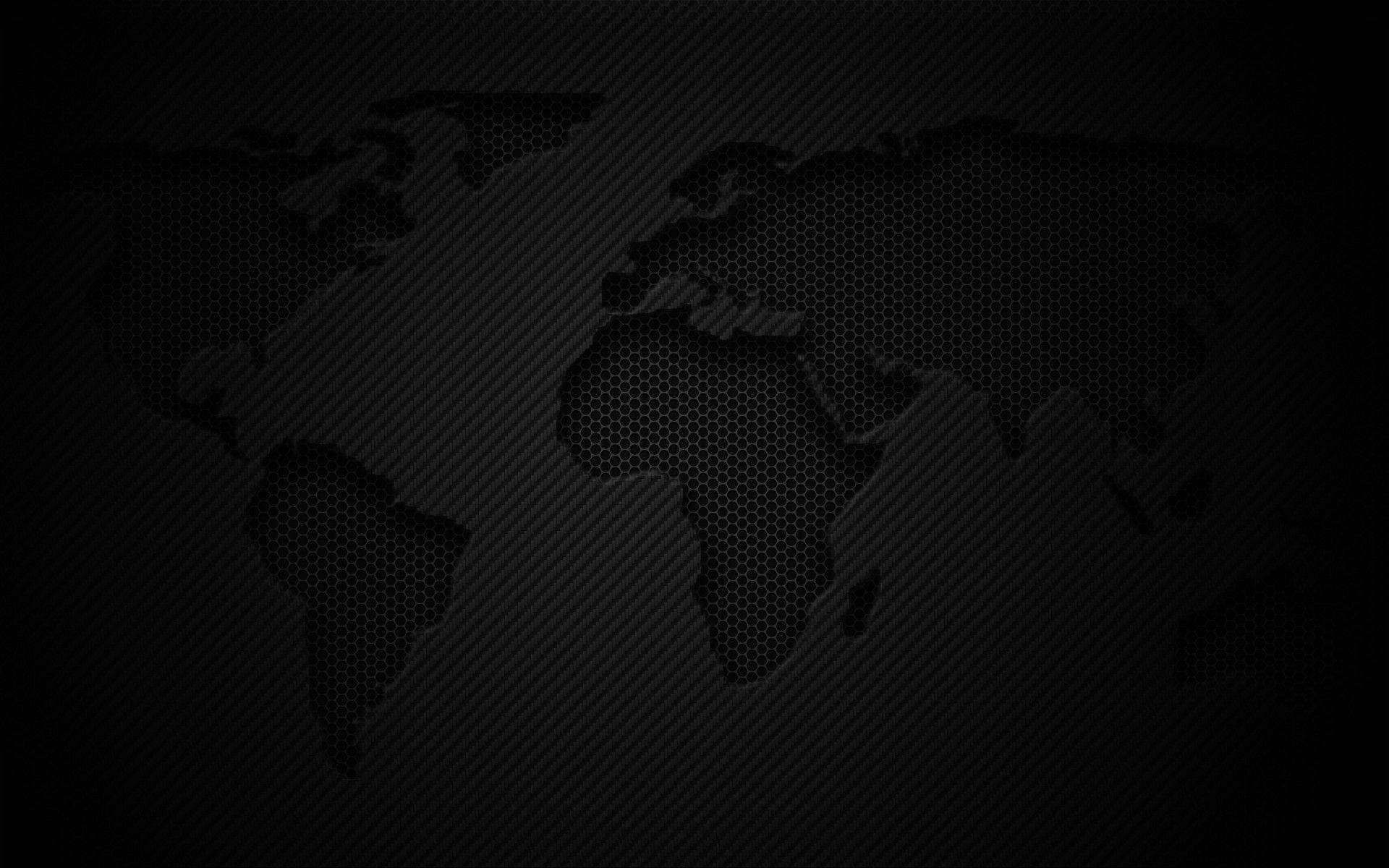 3D世界地图漆黑纹理 壁纸