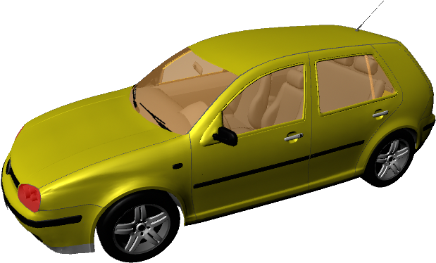 黄色轿车3D模型 壁纸