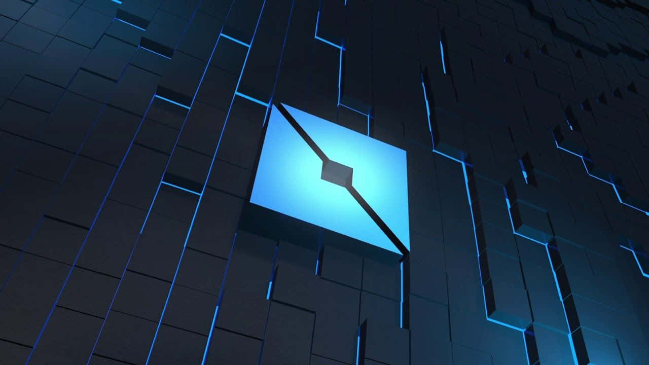 3D Roblox蓝色方形标志 壁纸