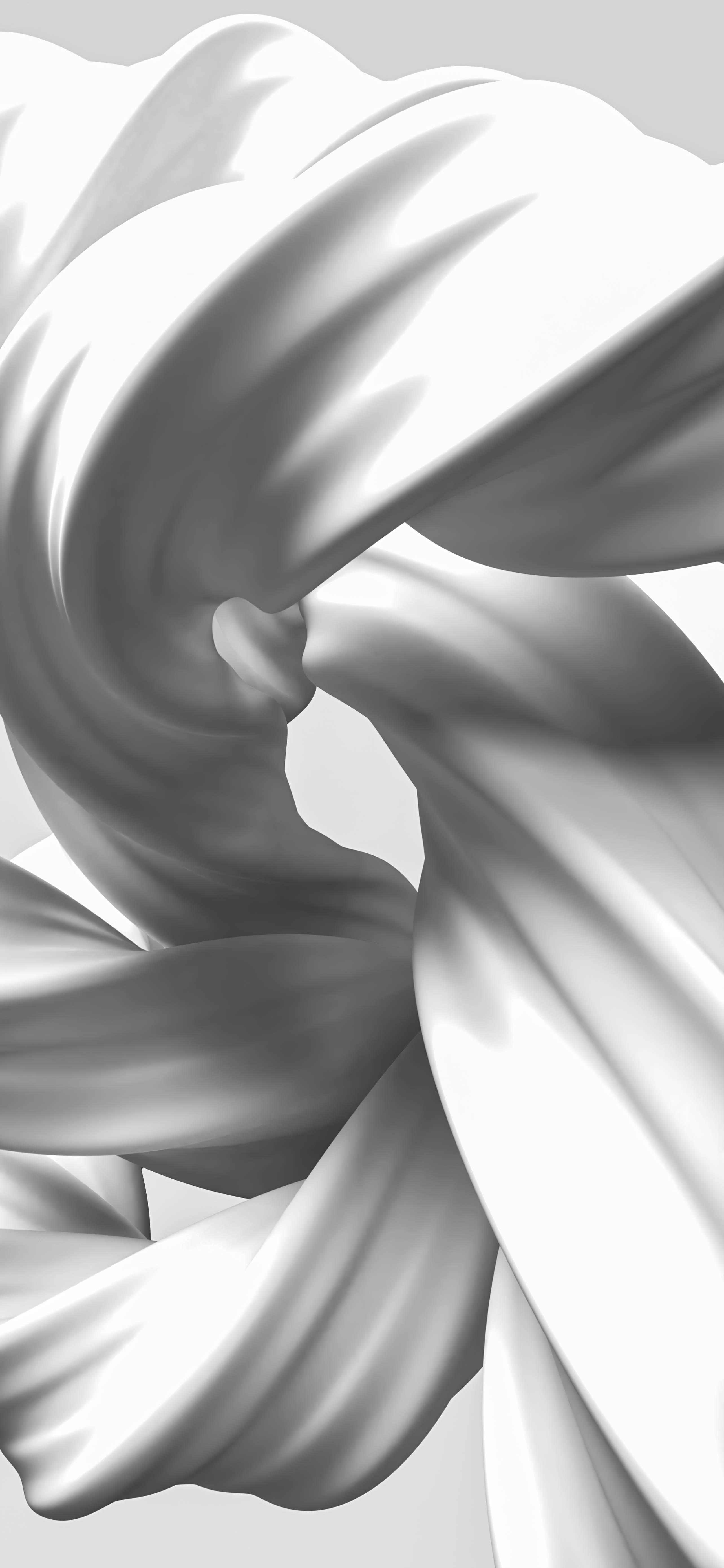 扭曲白色织物移动3D 壁纸