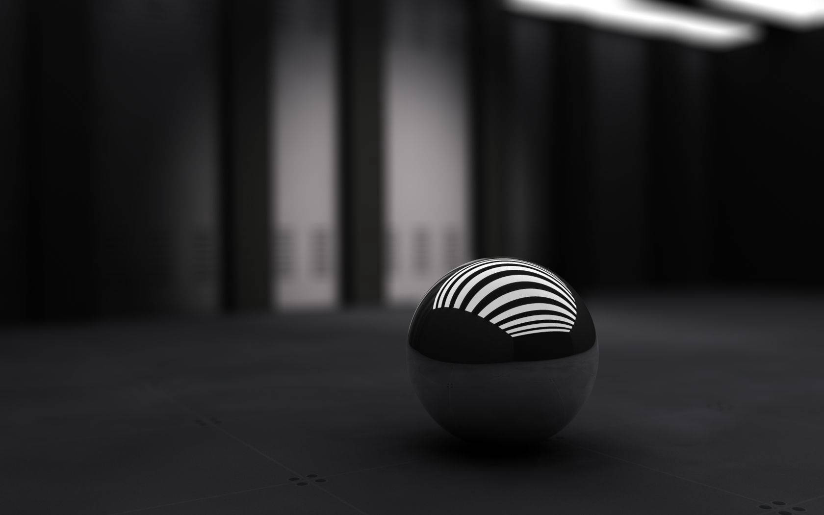 这个3D黑白球体看起来像捕梦网的3D表现。 壁纸