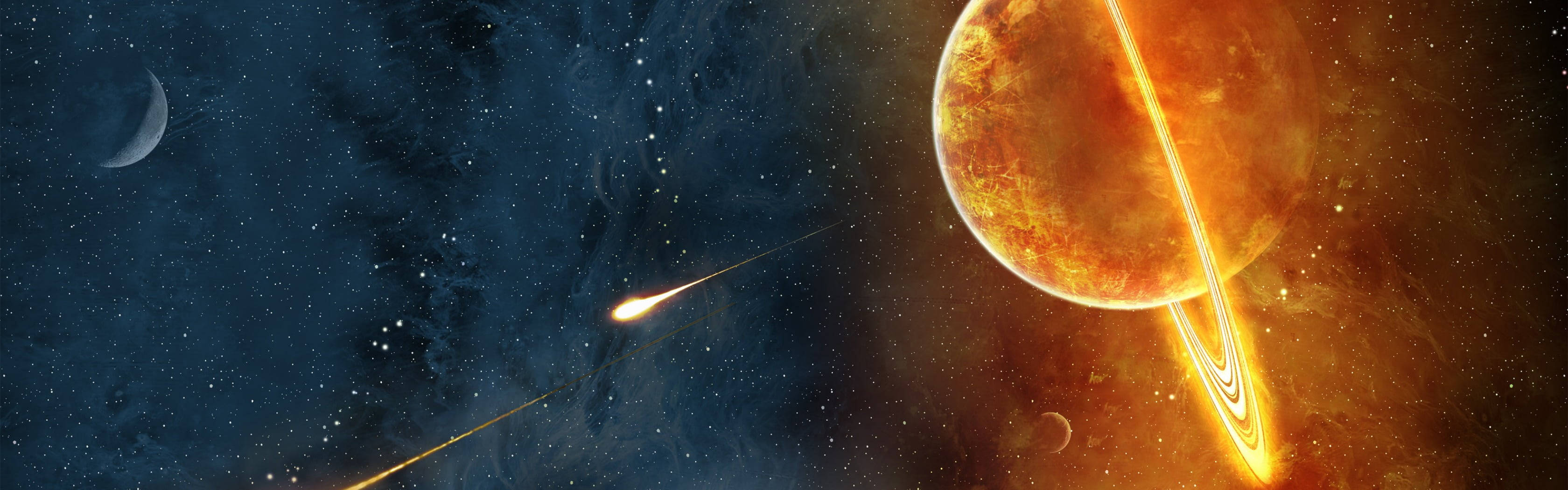 燃烧的土星4K 壁纸