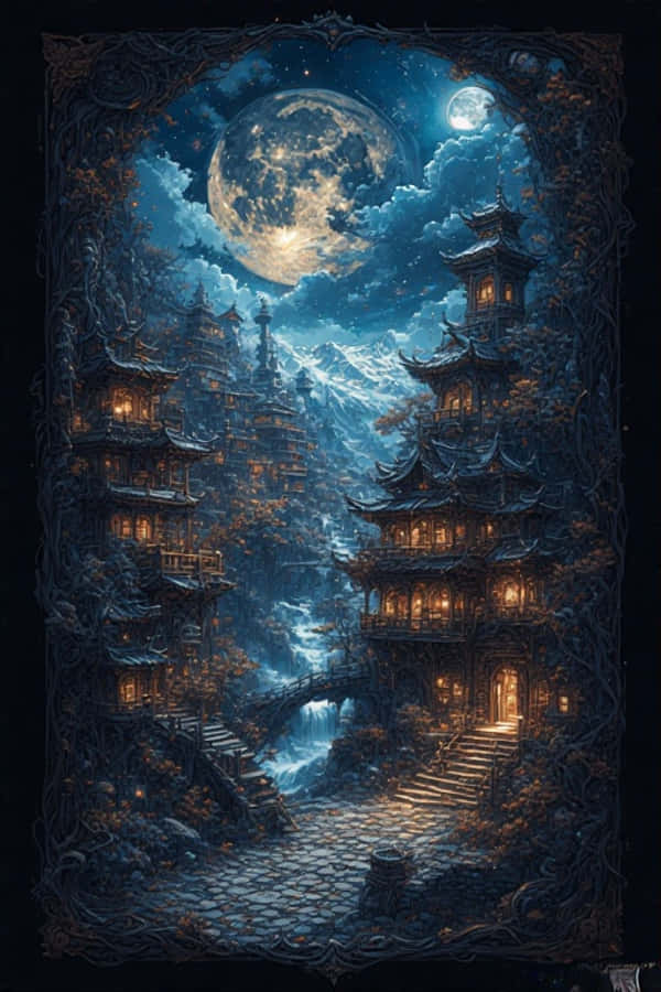 哥特风格西藏夜景壁纸4K 壁纸