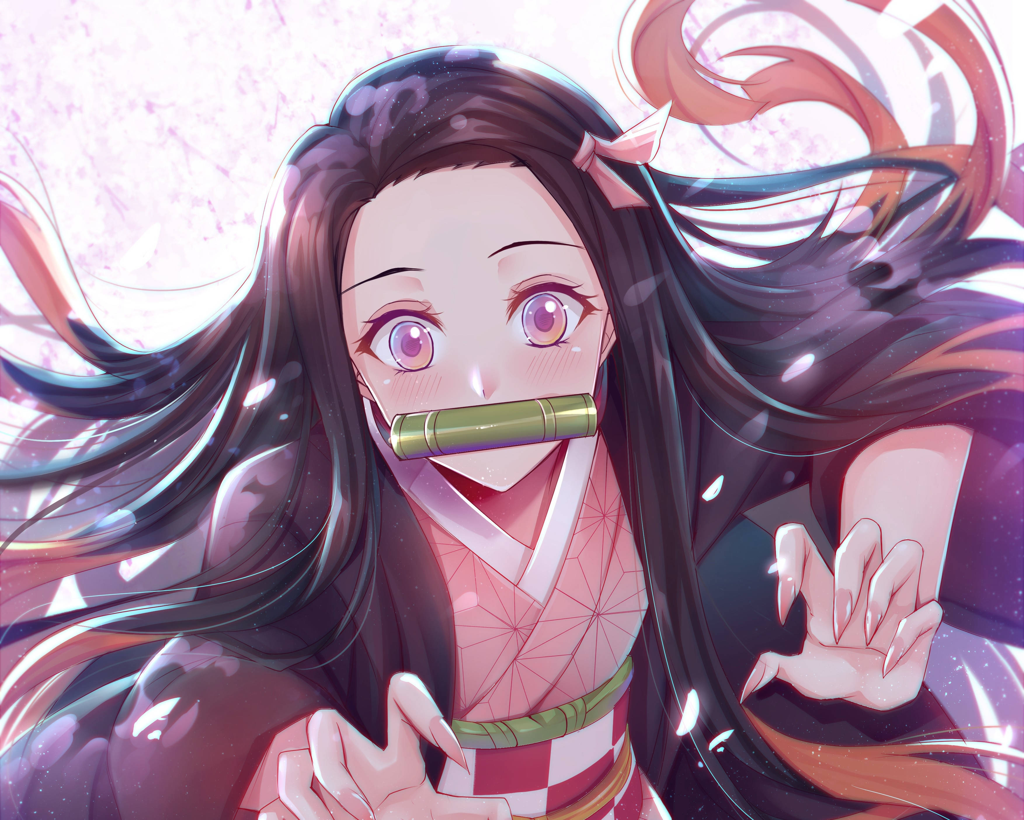 鬼灭之刃 4K 祢豆子同人画 壁纸