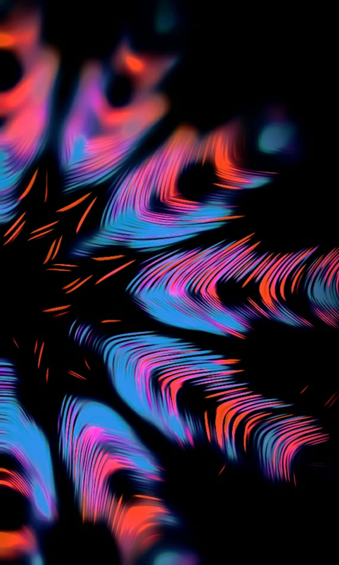 4K AMOLED背景 彩色抽象羽毛 壁纸