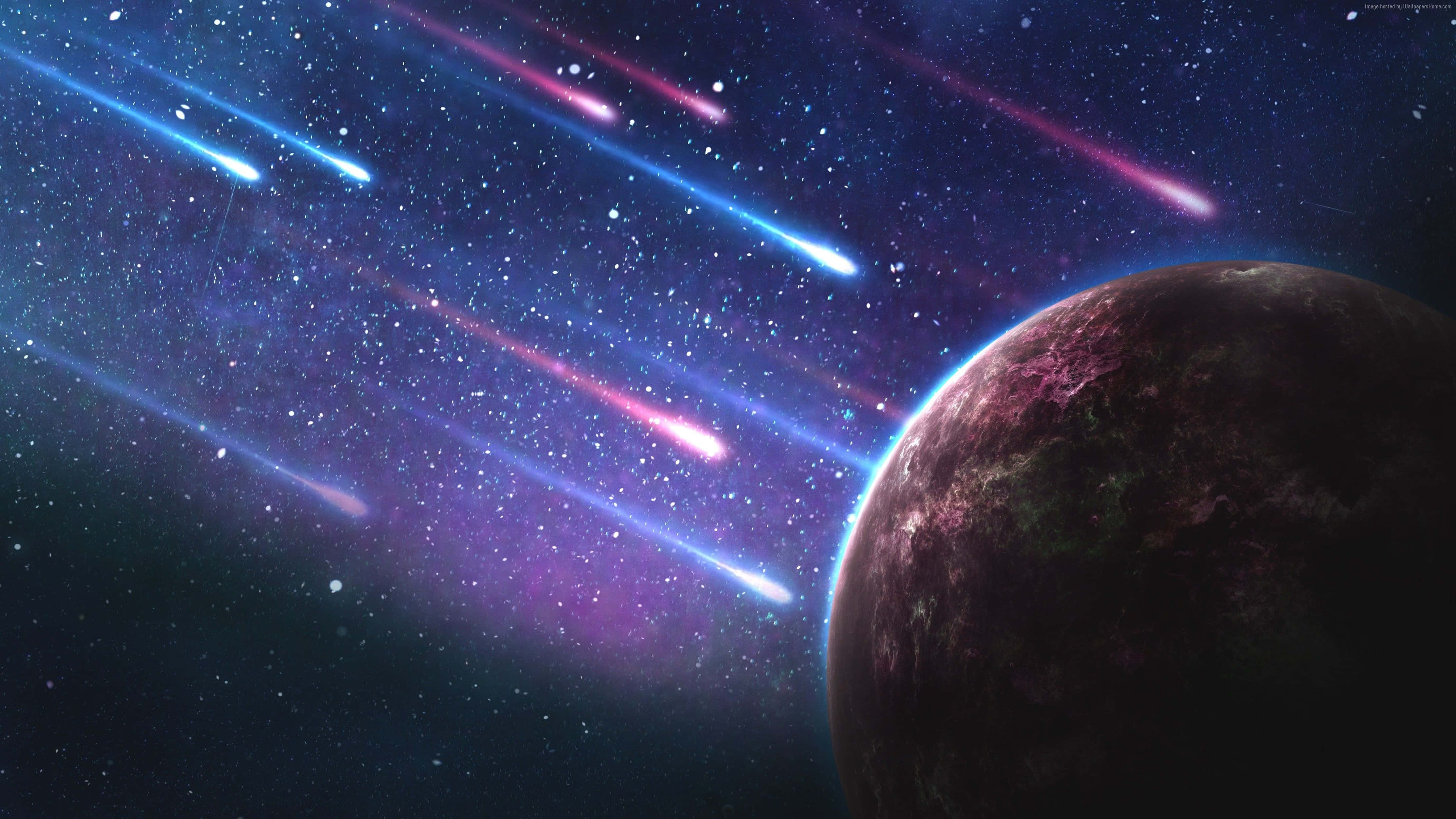 4K 宇宙流星划过太空 壁纸