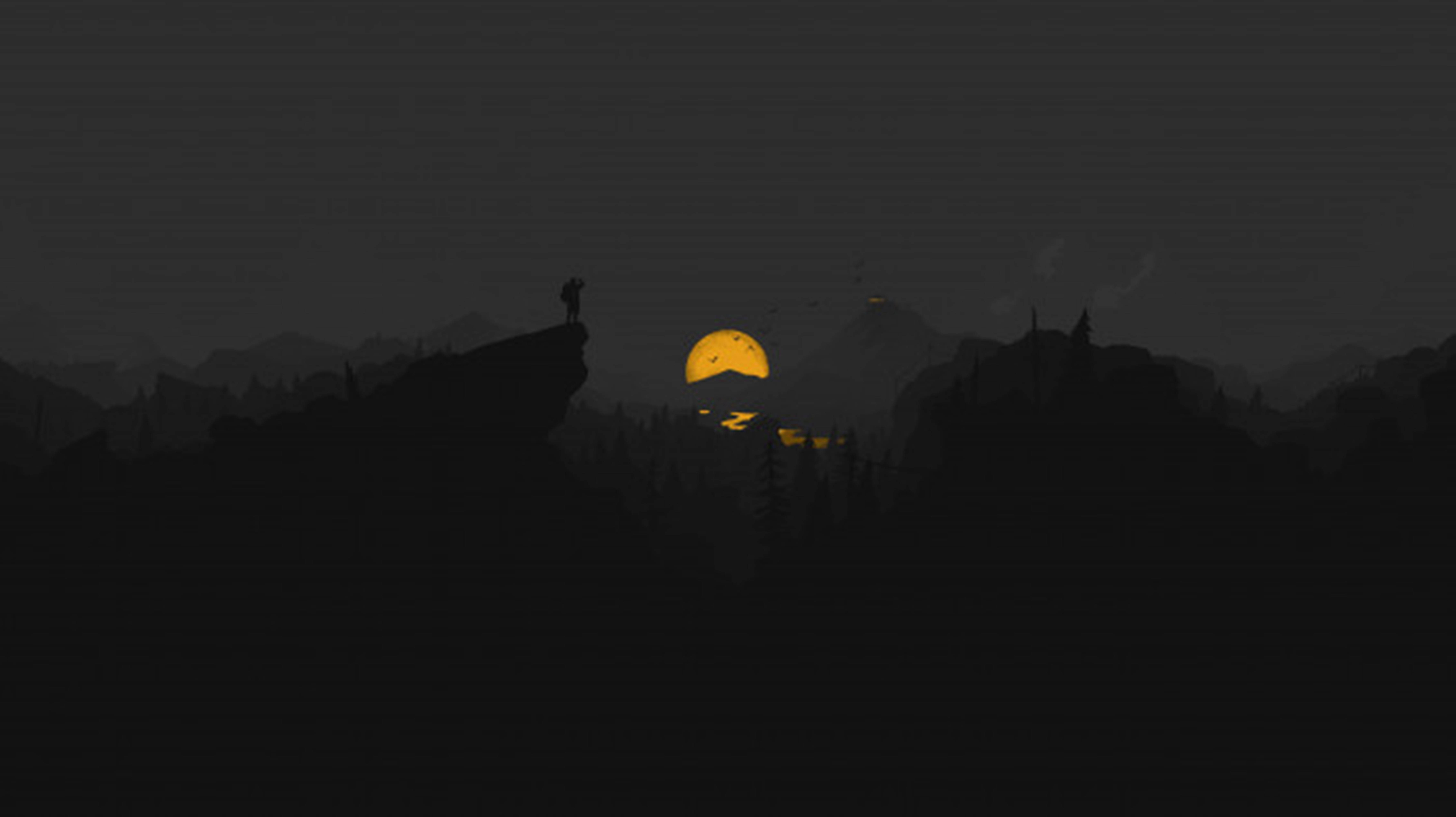 4K Firewatch 黄月河流 壁纸