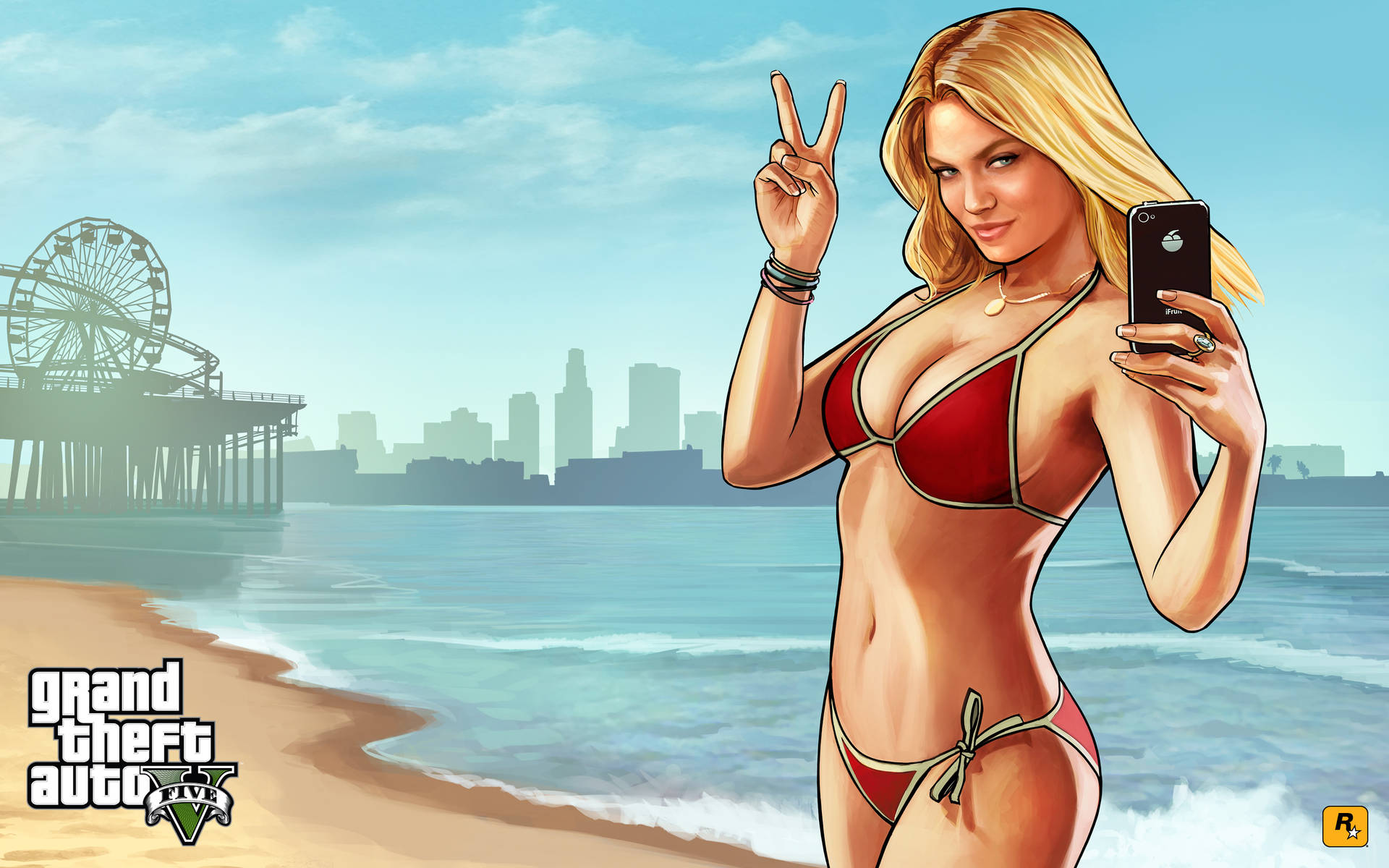 4K GTA 5 沙滩比基尼女孩