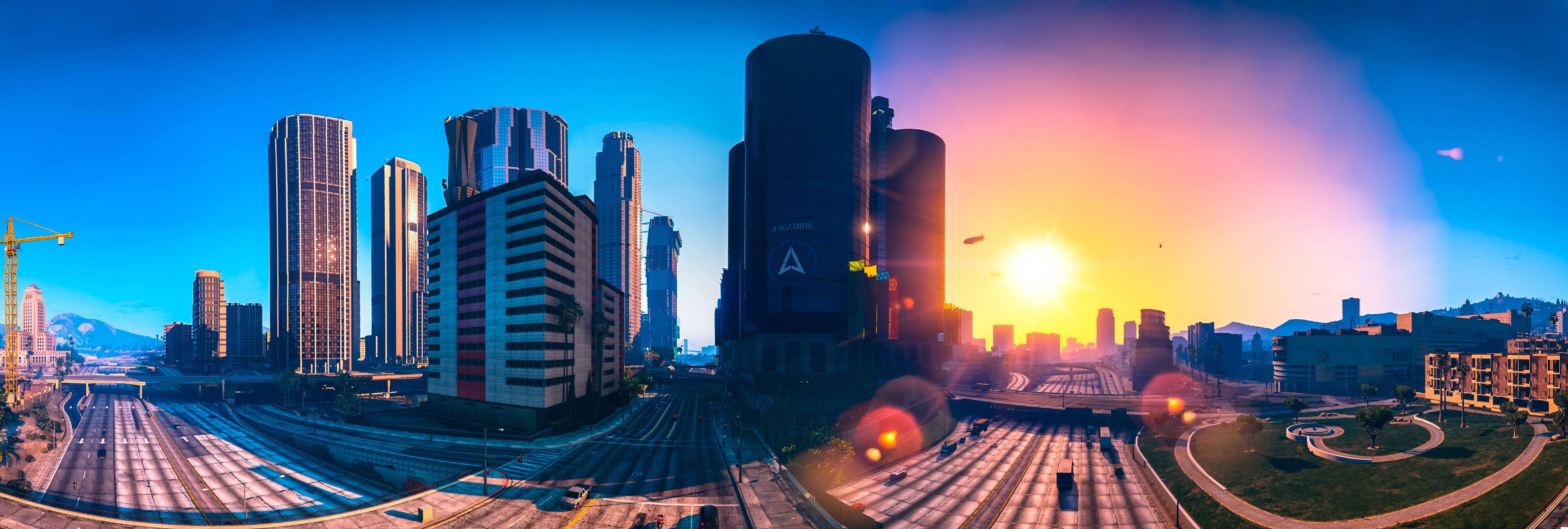 4K GTA 5 洛圣都建筑群 壁纸
