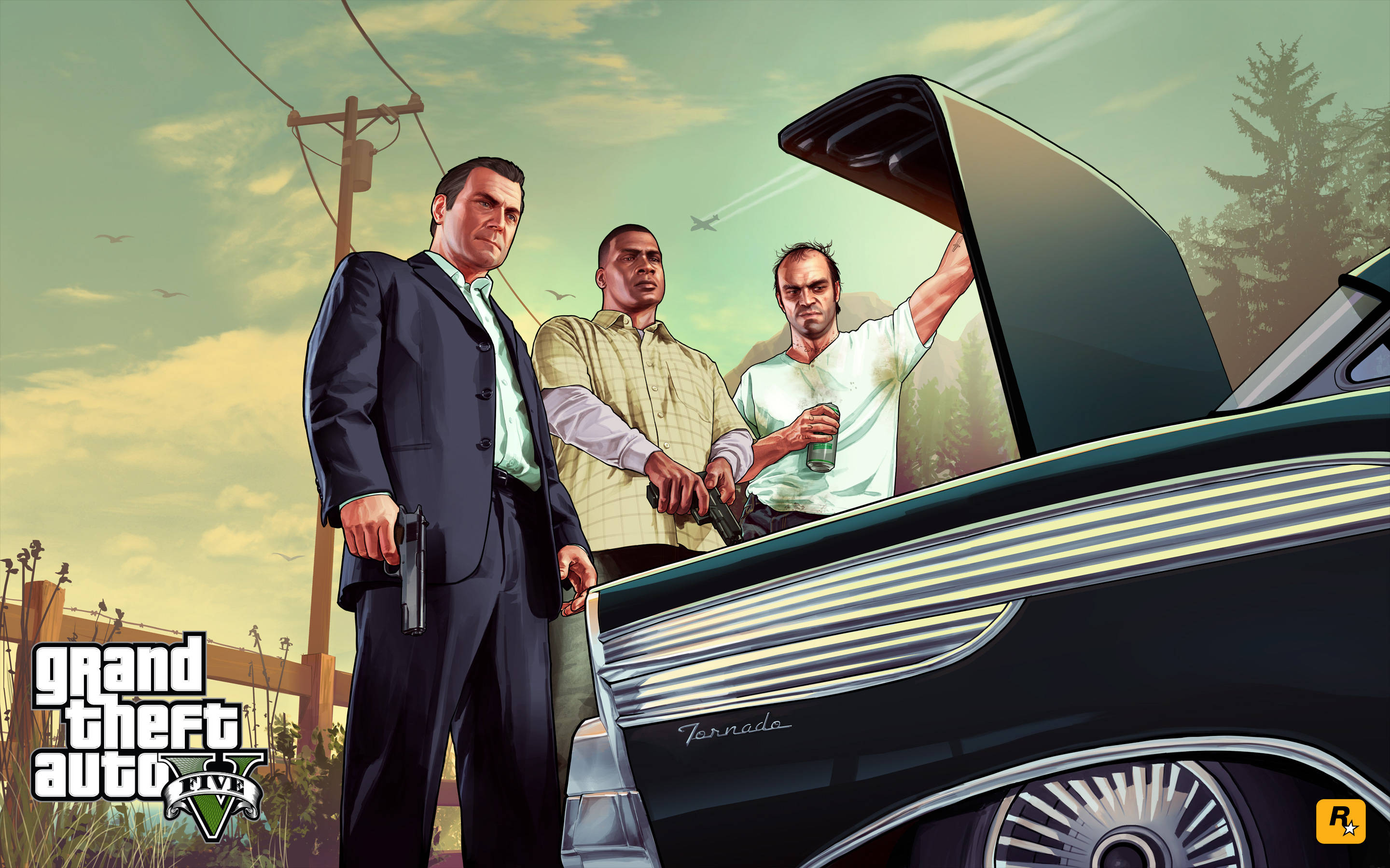 4K GTA 5 角色检查引擎盖 壁纸