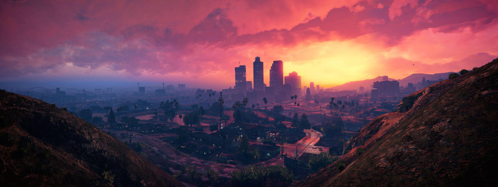 4K GTA5 洛圣都城市天际线