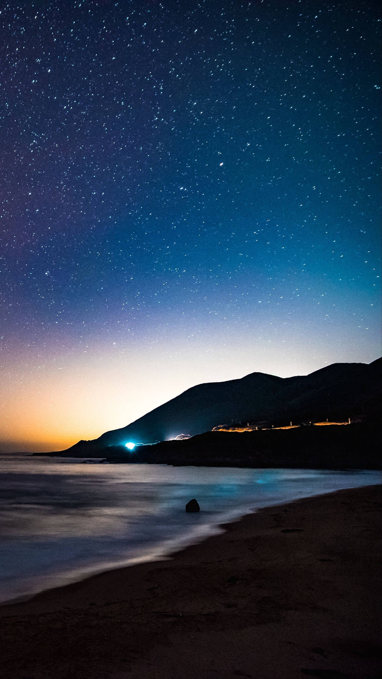 4K 安卓星空海岸 壁纸