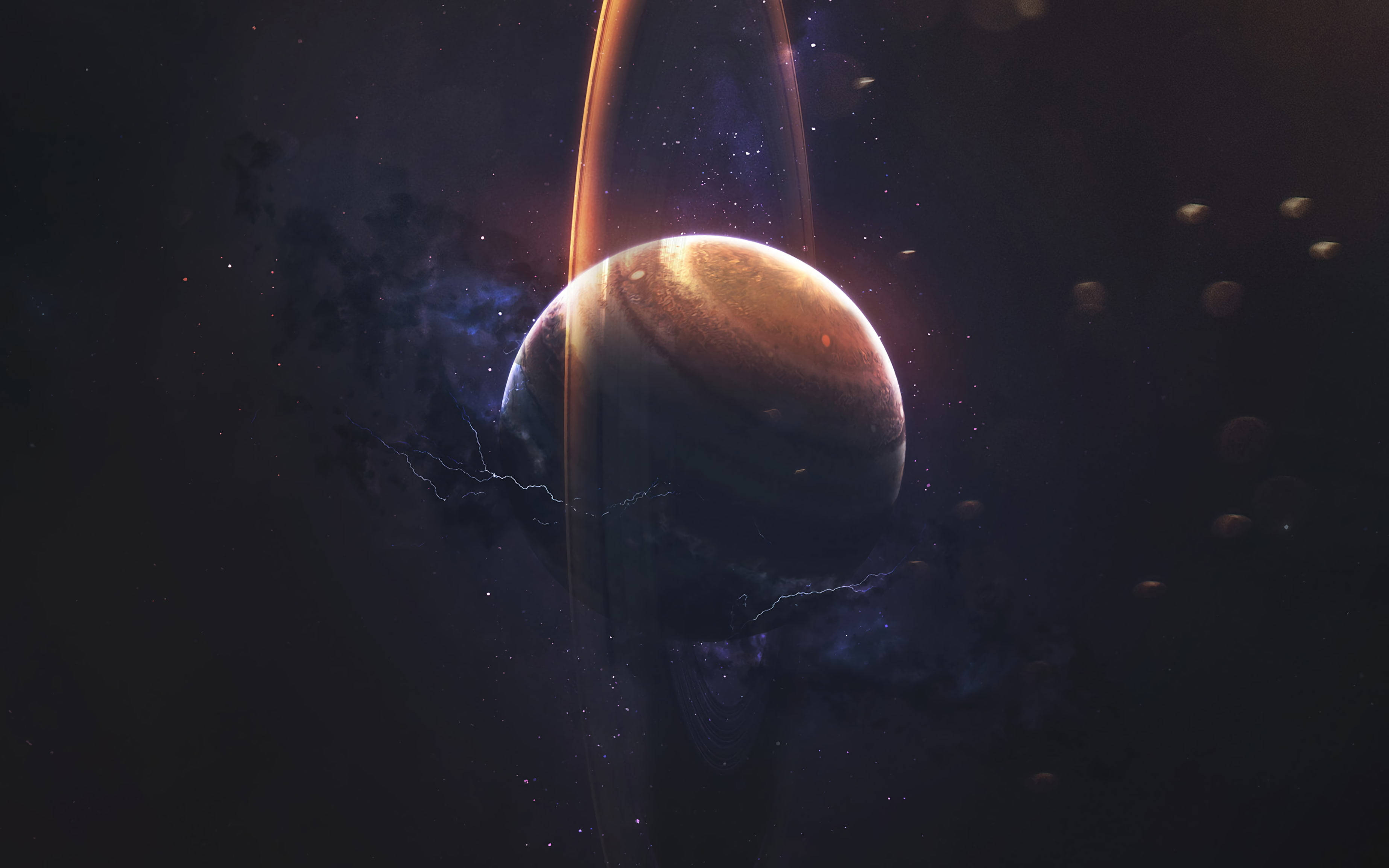直立土星4K 壁纸