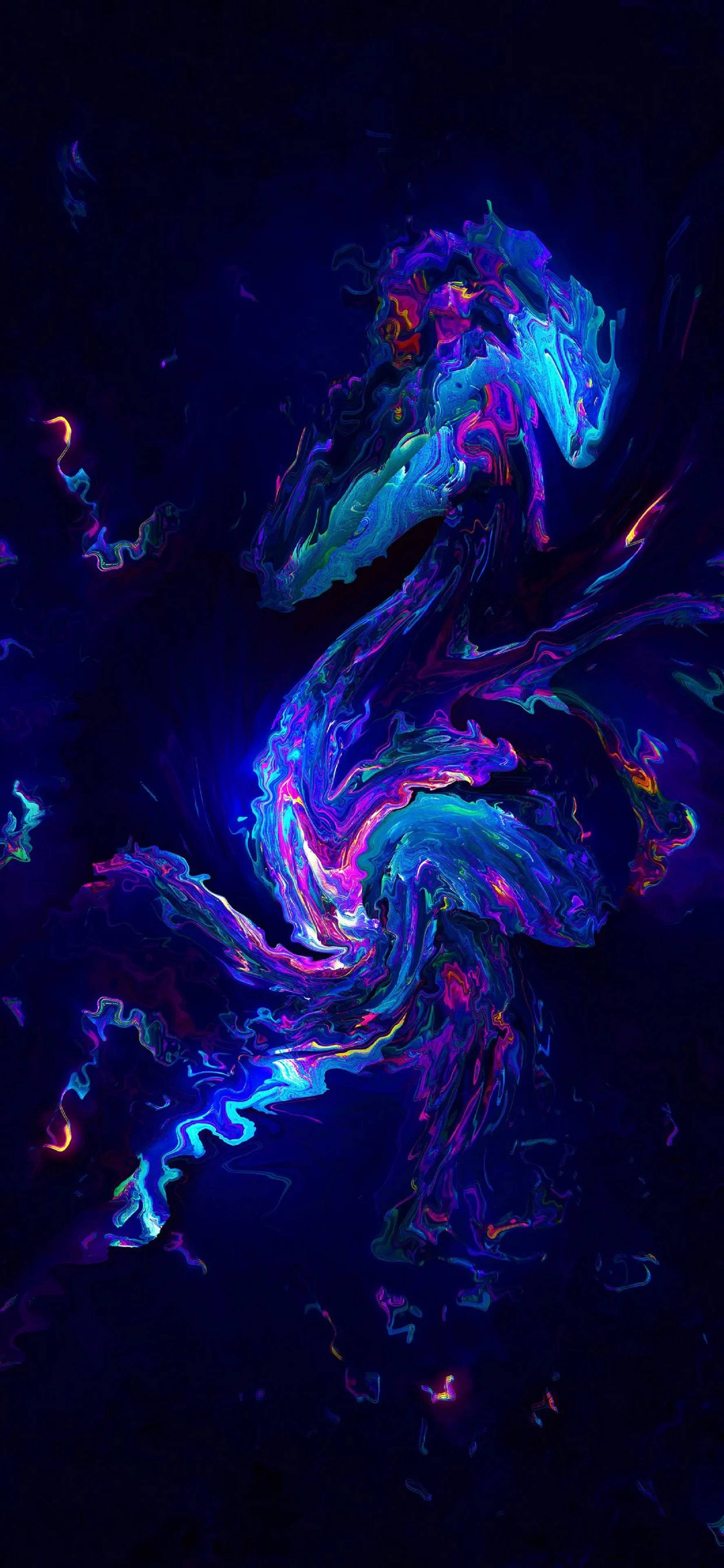 抽象极光4K霓虹iPhone壁纸 壁纸