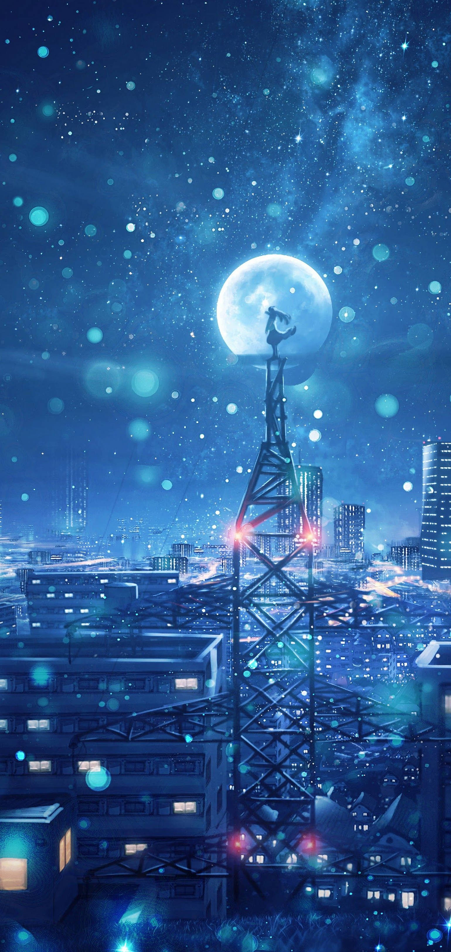 4K动漫魔法月夜iPhone壁纸