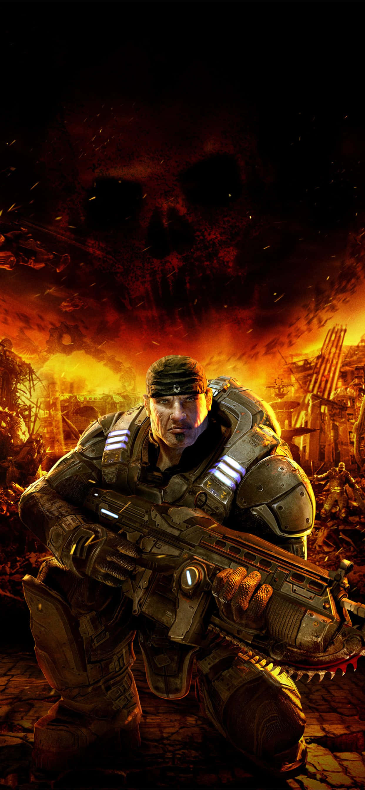 史诗战斗场景 - Gears of War 5 iPhone XS 壁纸