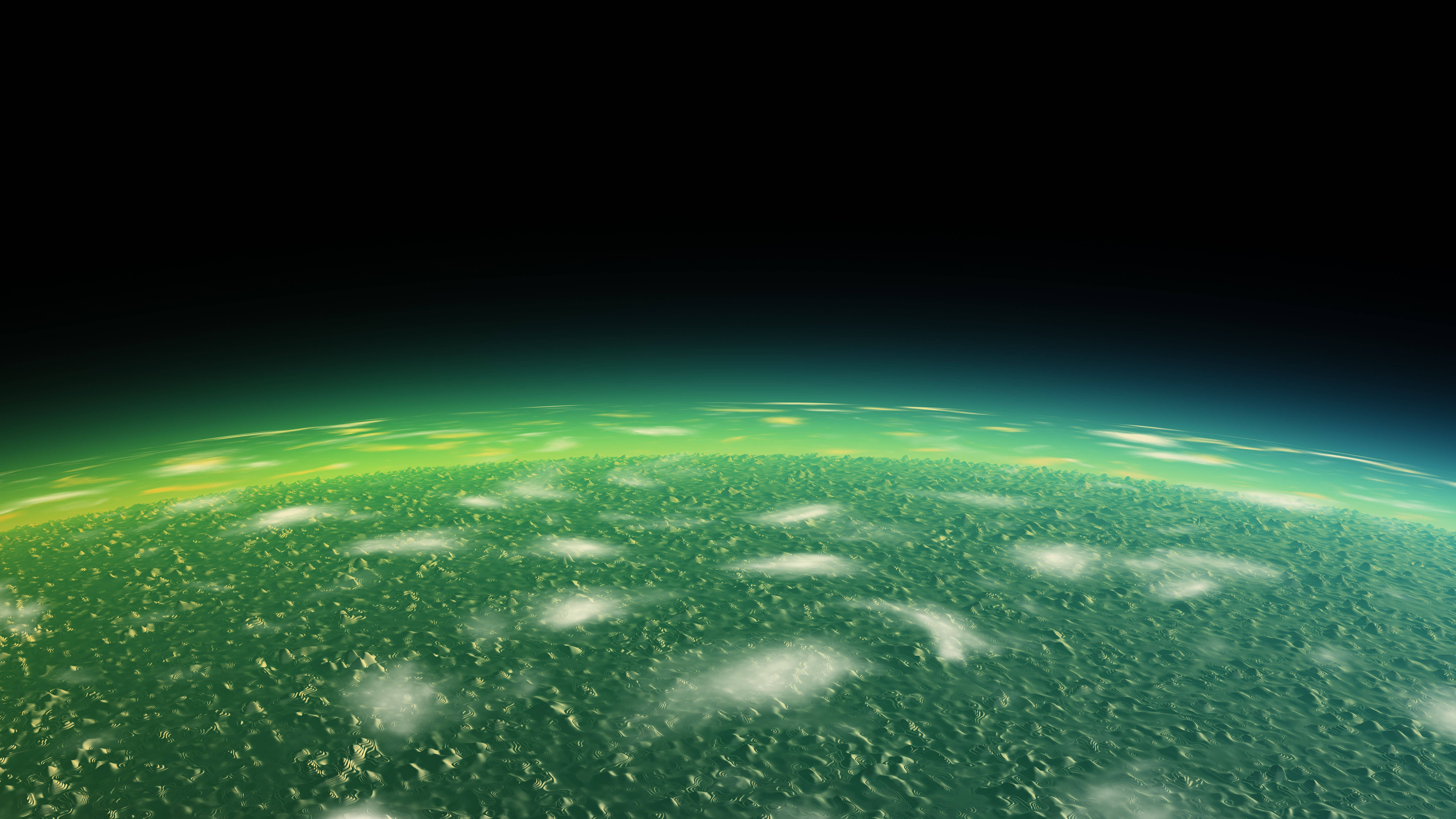 8K 7680x4320 超高清桌面绿色星球壁纸 壁纸
