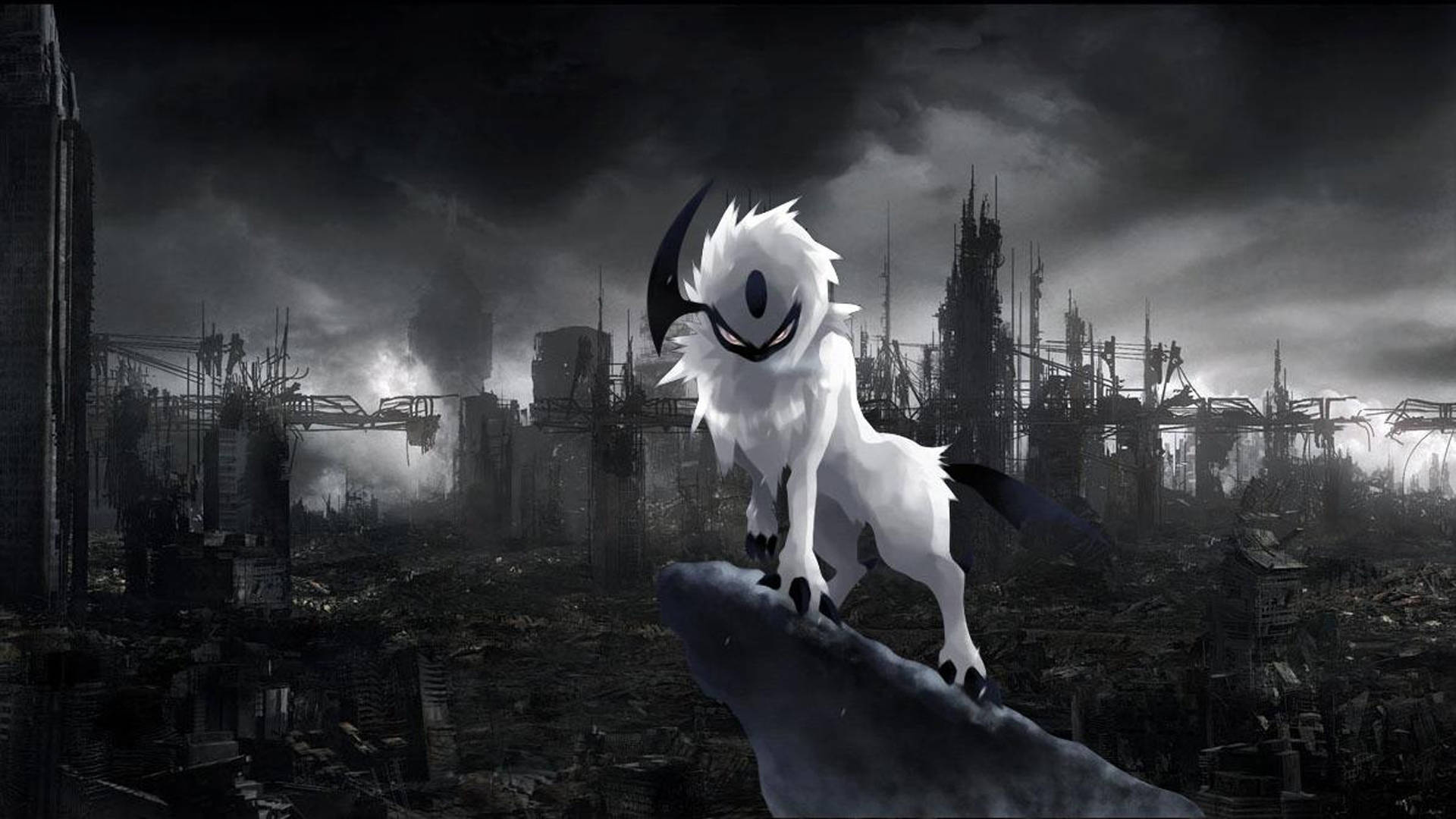 暗黑动漫风格宝可梦Absol 壁纸