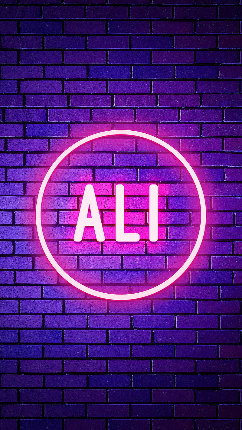 发光霓虹灯Ali名字 壁纸