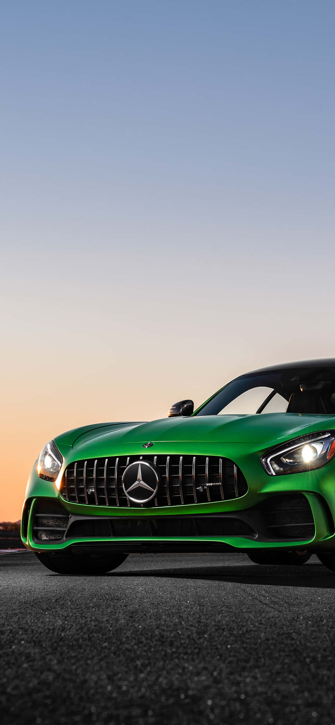 绿色 AMG GT R iPhone X AMG GT-R 背景 壁纸