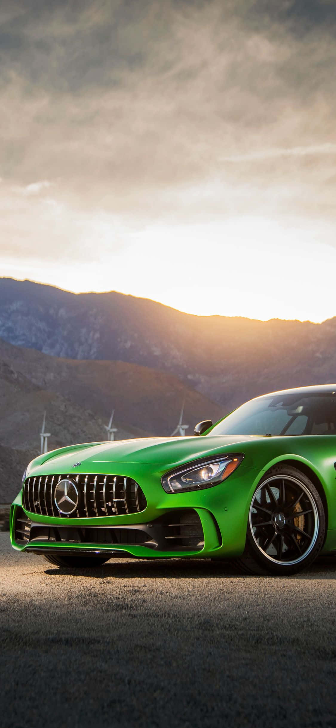 Android Amg Gt-r 绿色日出背景 壁纸