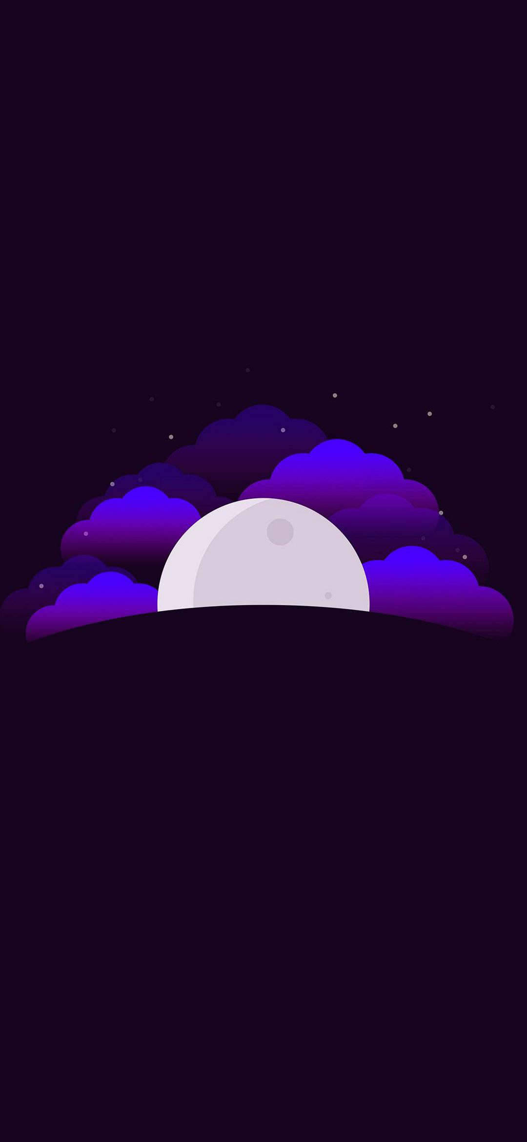 月亮紫色云简约Android 壁纸