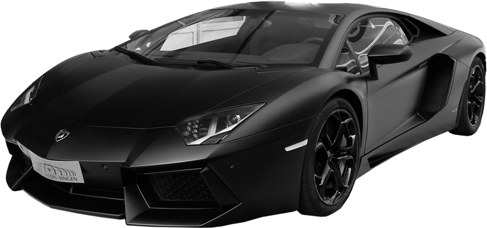 黑色兰博基尼Aventador侧面视角 壁纸