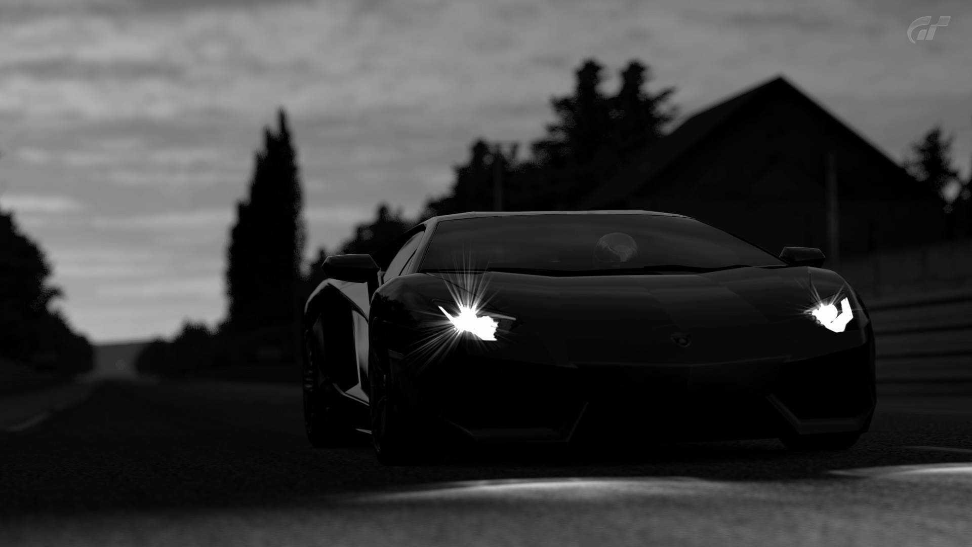 兰博基尼Aventador黑色跑车 壁纸