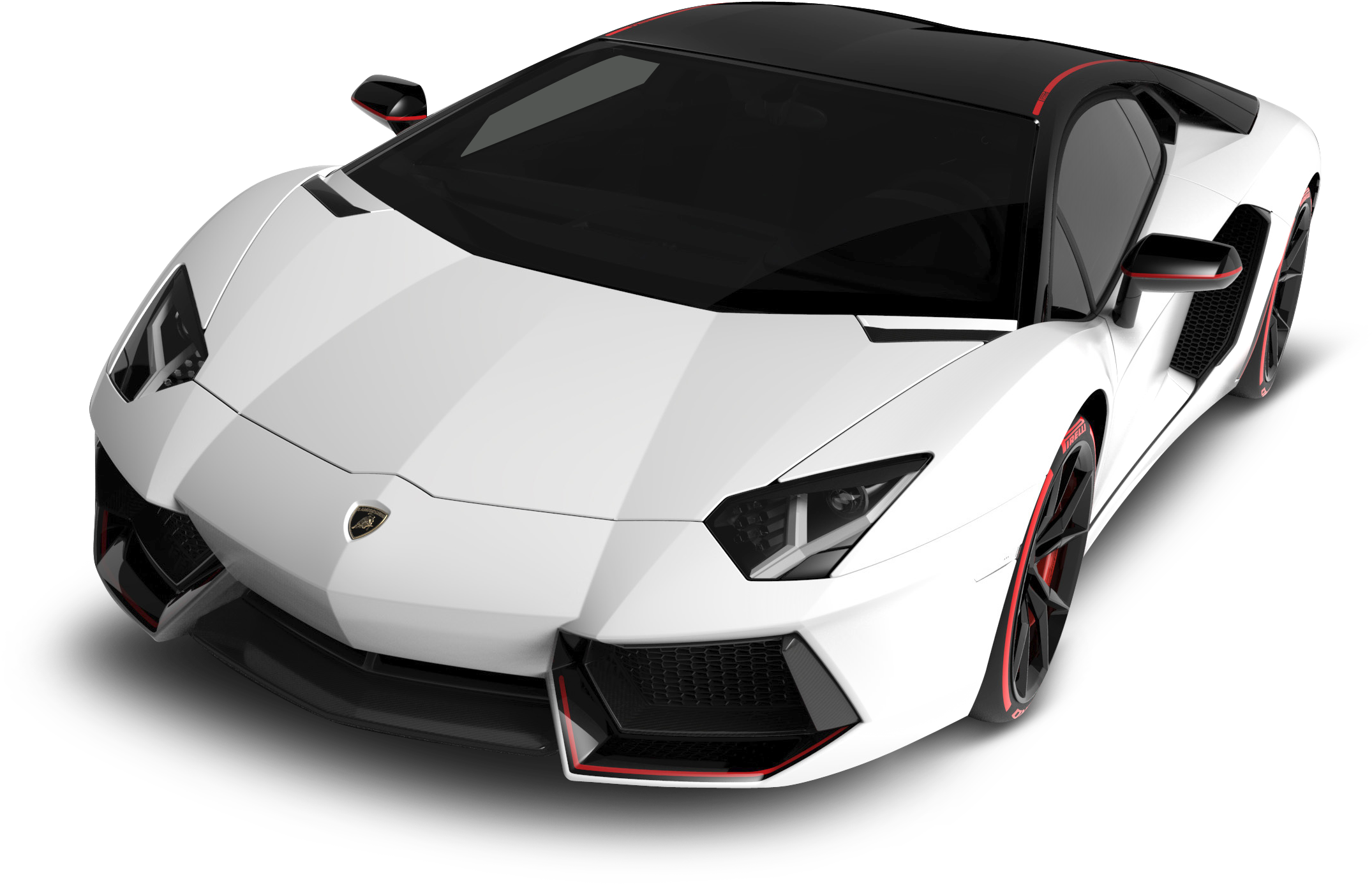 白色兰博基尼Aventador S V J斜视角 壁纸