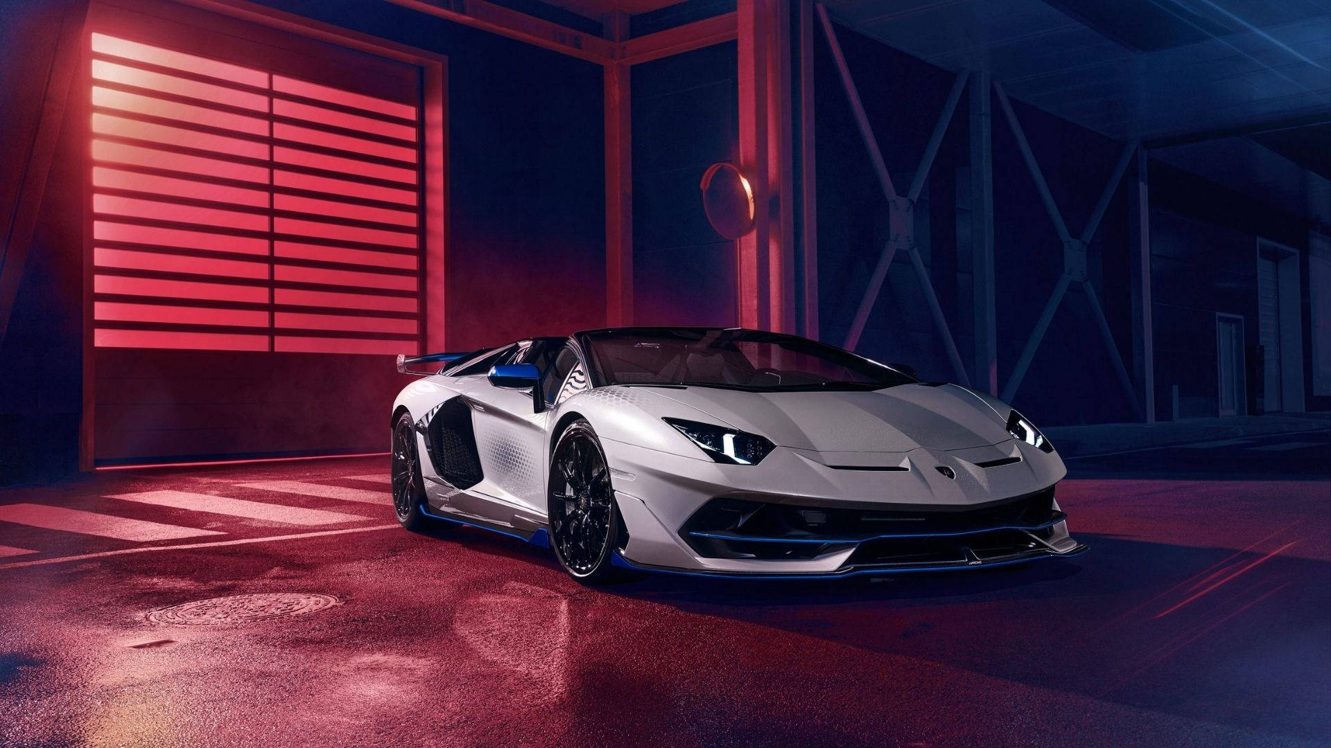 午夜蓝兰博基尼Aventador SVJ Xago惊艳图 壁纸